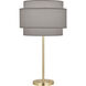 Decker 28.75 inch 150 watt Modern Brass Table Lamp Portable Light in Smoke Gray