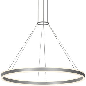 Double Corona LED 47.25 inch Bright Satin Aluminum Pendant Ceiling Light