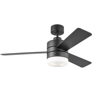 Era 44 LED 44 inch Midnight Black with Midnight Black/American Walnut reversible blades Indoor/Outdoor Ceiling Fan