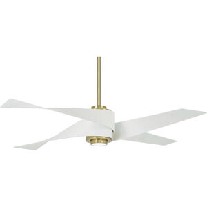 Artemis IV 64 inch Soft Brass with Flat White Blades Ceiling Fan in Soft Brass/Flat White