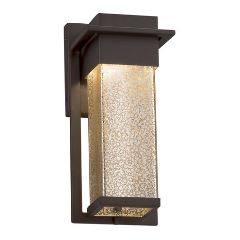 Fusion 12 inch Brushed Nickel Outdoor Wall Sconce in Rain Fusion