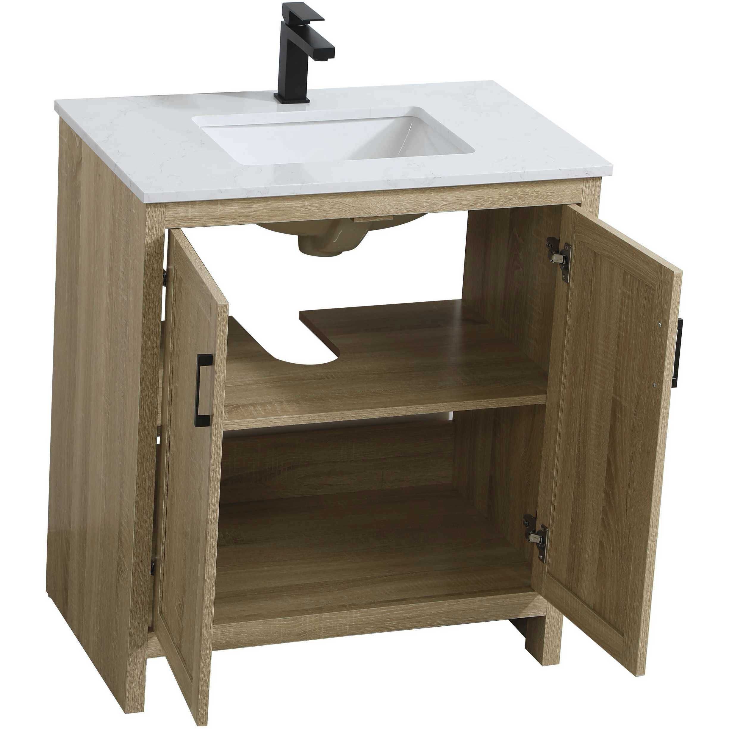 Finnley 30 X 34 inch Mango Wood Bathroom Vanity Cabinet