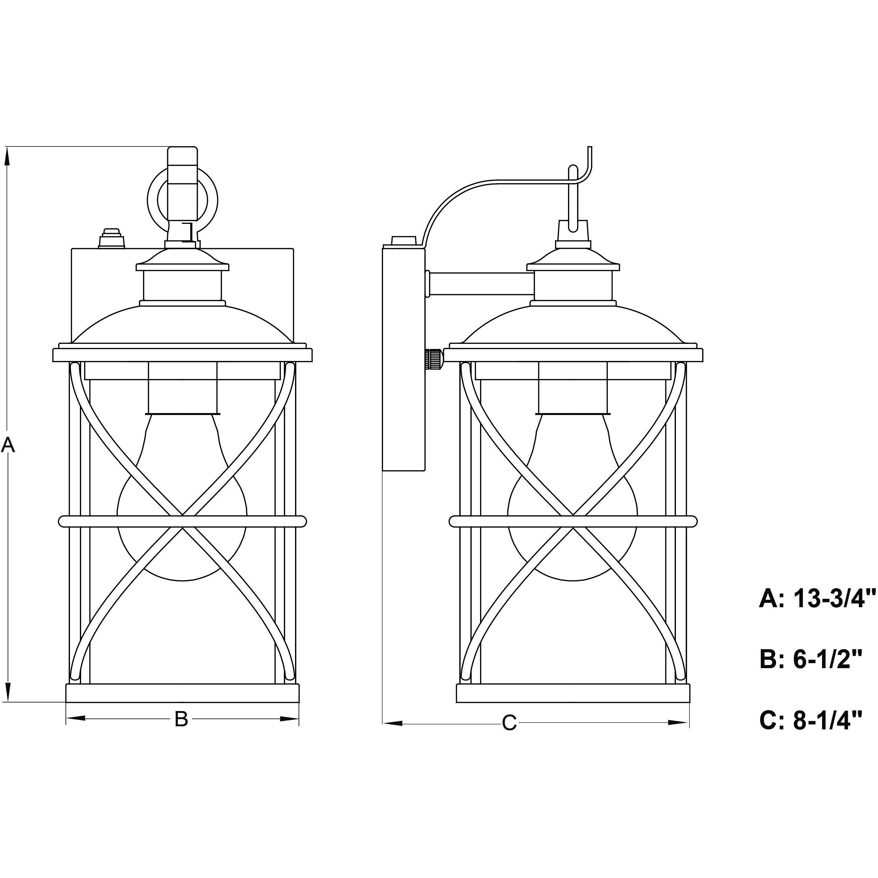 Adams LED 13.75 inch Black Outdoor Wall