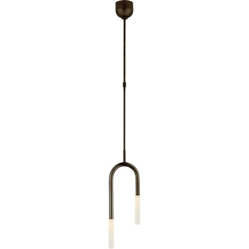 Kelly Wearstler Rousseau LED 8.5 inch Bronze Asymmetric Pendant Ceiling Light in Etched Crystal, Small