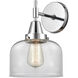 Caden 1 Light 8 inch Polished Chrome Sconce Wall Light in Clear Glass