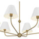 Xavier 6 Light 40 inch Vibrant Gold and White Chandelier Ceiling Light
