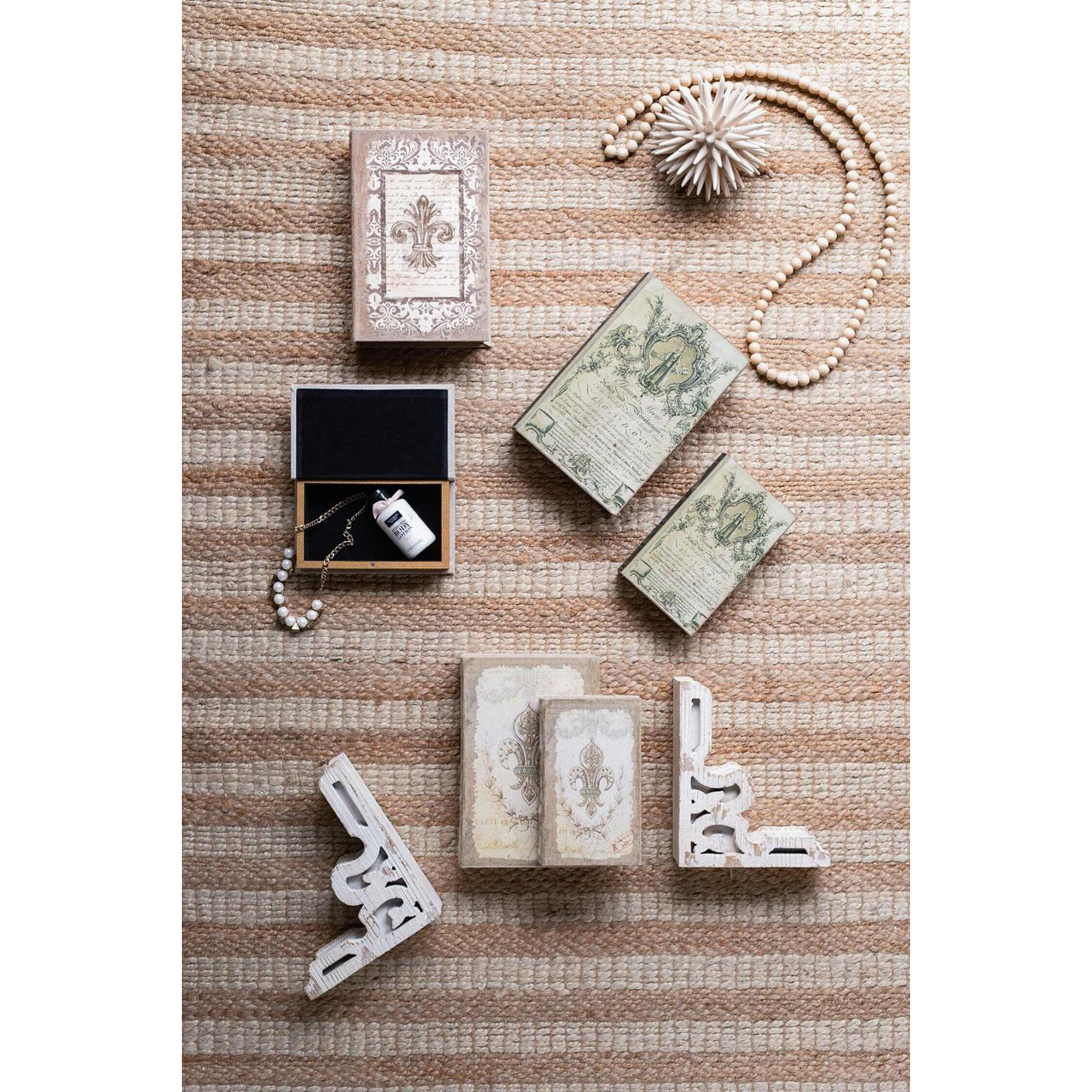 Anita 7 X 3.2 inch White Book Box, Set of 4