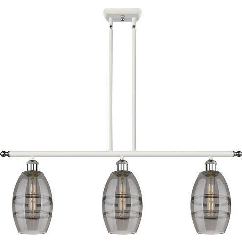 Ballston Vaz 3 Light 36 inch White Polished Chrome Stem Hung Island Light Ceiling Light