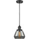 Franklin Restoration Fulton 1 Light 7 inch Matte Black Mini Pendant Ceiling Light in Incandescent, Plated Smoke, Franklin Restoration