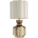 Lorena 33.86 inch 100.00 watt Brown Drip-Effect with Vintage Brass Table Lamp Portable Light