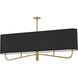 Eleanor 4 Light 54 inch Aged Brass Horizontal Chandelier Ceiling Light