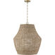 Morada 1 Light 23.5 inch Light Fawn and Matte Brass Pendant Ceiling Light