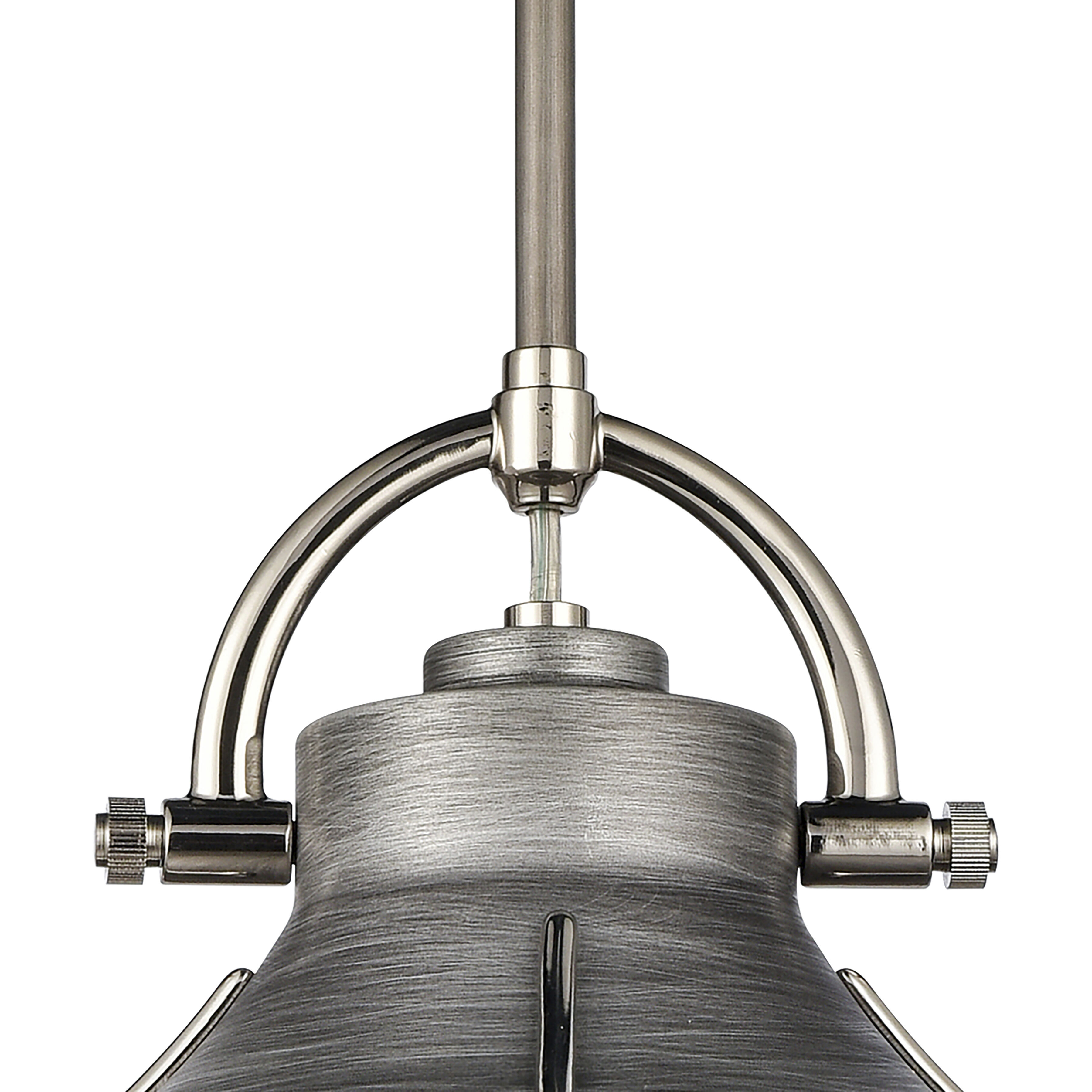 Urbanite 1 Light 13 inch Weathered Zinc with Polished Nickel Pendant Ceiling Light