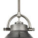 Urbanite 1 Light 13 inch Weathered Zinc with Polished Nickel Pendant Ceiling Light