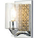 Arcadia 1 Light 5 inch PC Bath Light Wall Light in Polished Chrome