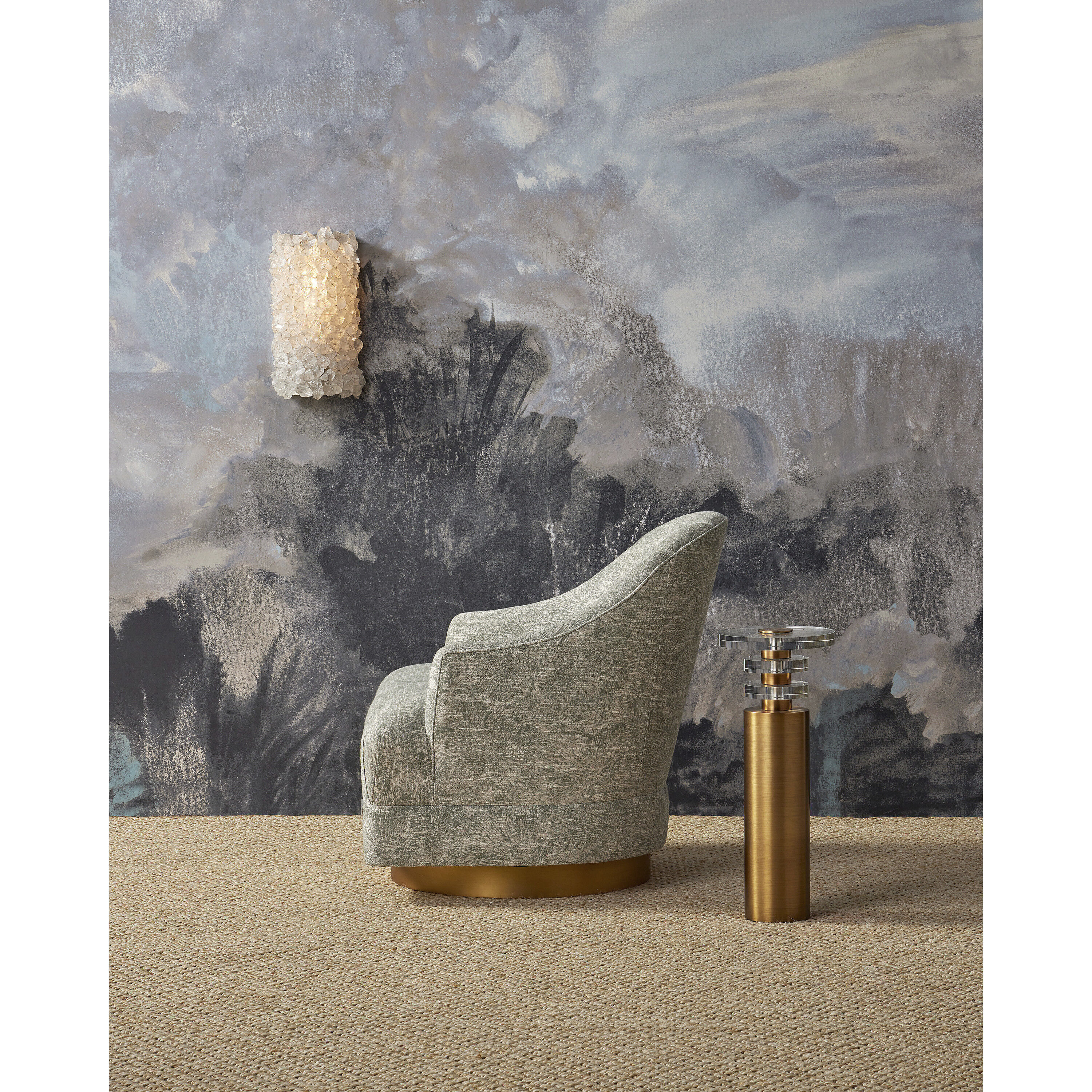 Inga Brushed Brass Swivel Chair