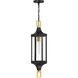 Glendale 1 Light 6.5 inch Matte Black with Burnished Brass Outdoor Hanging Lantern