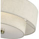 Monroe 3 Light 15 inch Antique Brass Semi Flush Mount Ceiling Light, Large