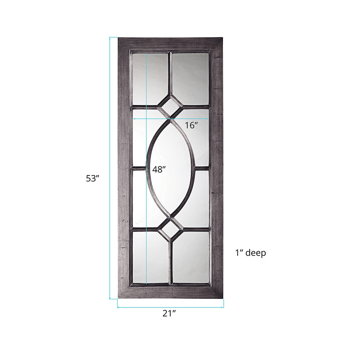 Dayton 53 X 21 inch Glossy Charcoal Wall Mirror