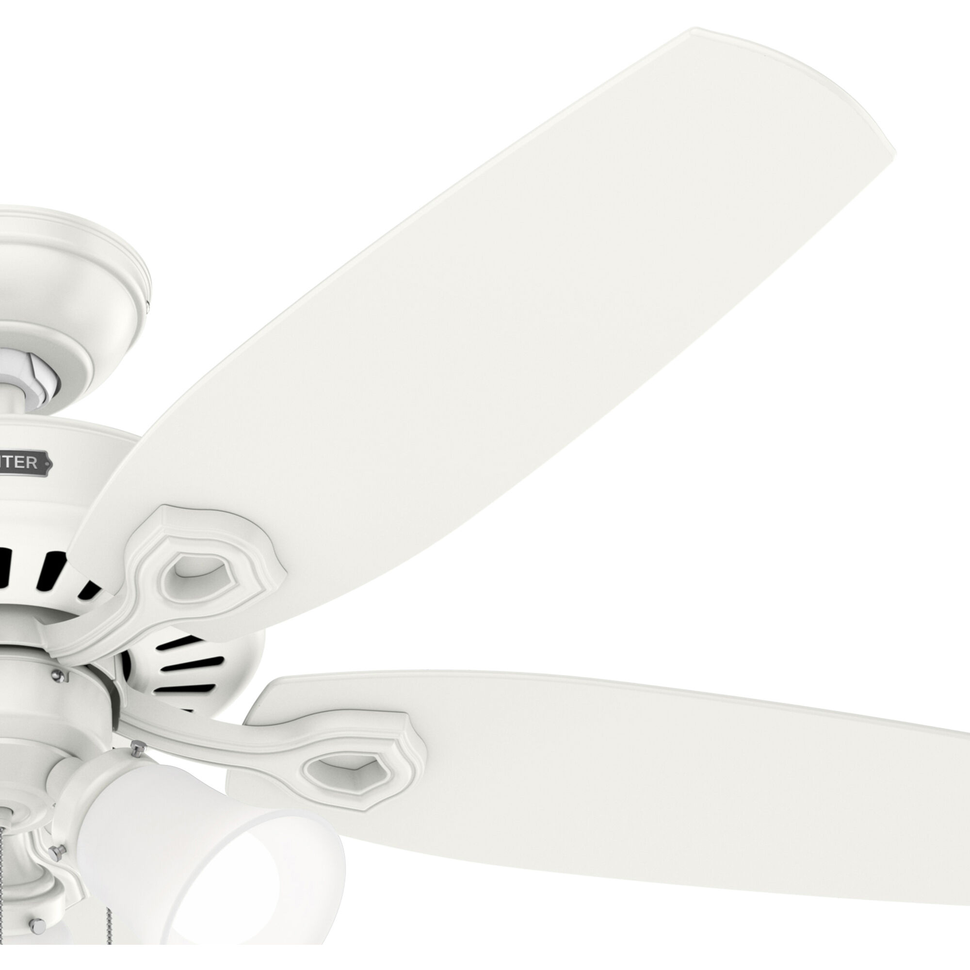 Builder 52 inch Fresh White with Fresh White/Light Oak Blades Ceiling Fan
