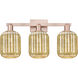 Preston 3 Light 26 inch Antique Copper Bath Vanity Light Wall Light in Mercury Glass