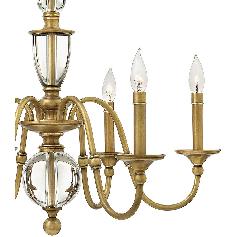 Eleanor 6 Light 27.25 inch Heritage Brass Indoor Chandelier Ceiling Light