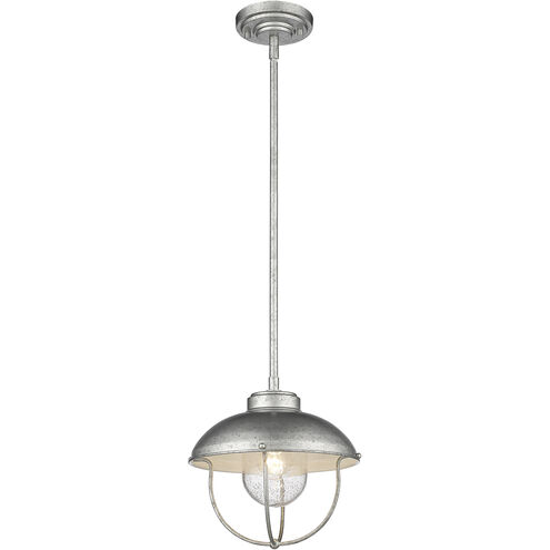 Ansel 1 Light 11 inch Galvanized Outdoor Pendant