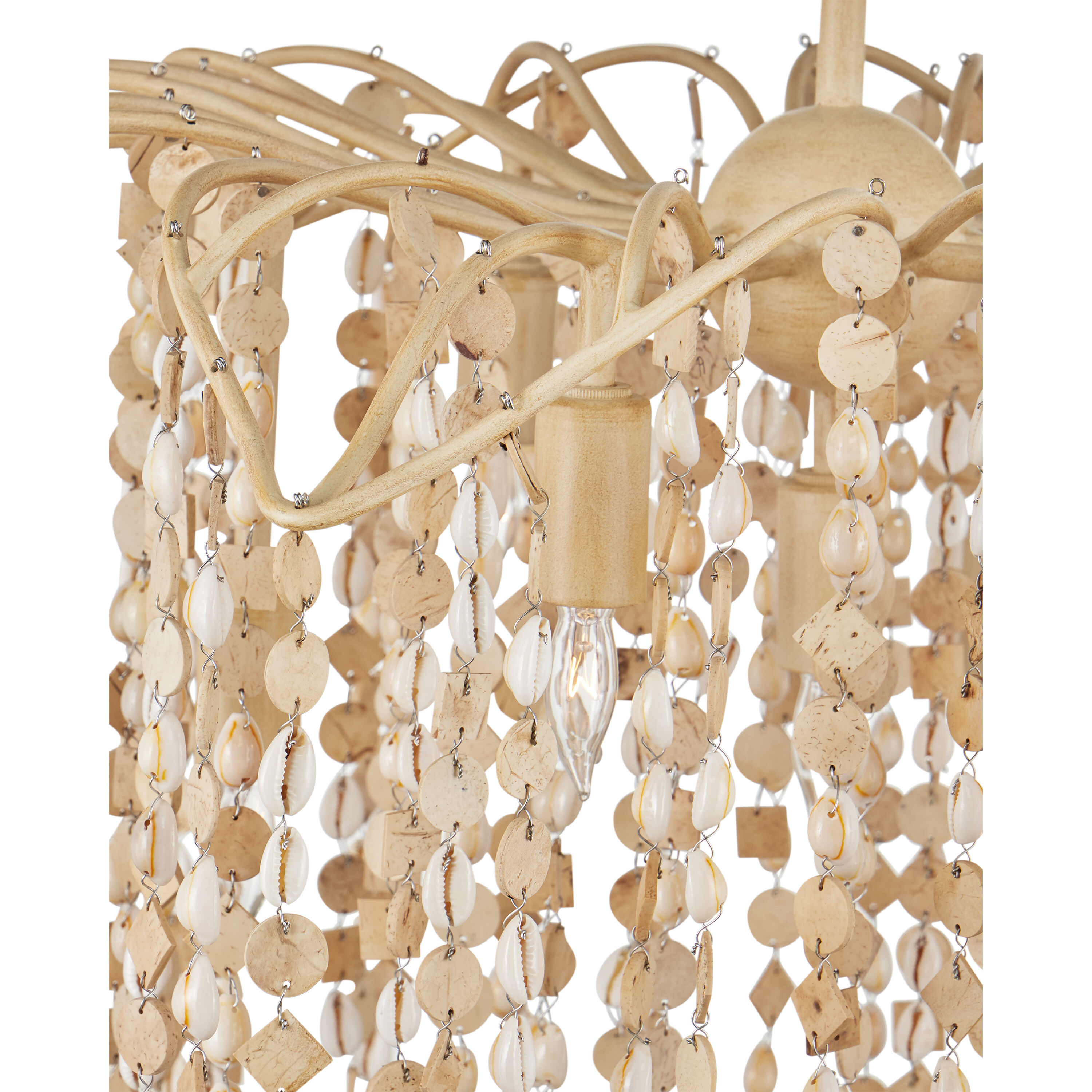 Kealia 7 Light 24.5 inch Natural/Coco Cream Chandelier Ceiling Light, Medium