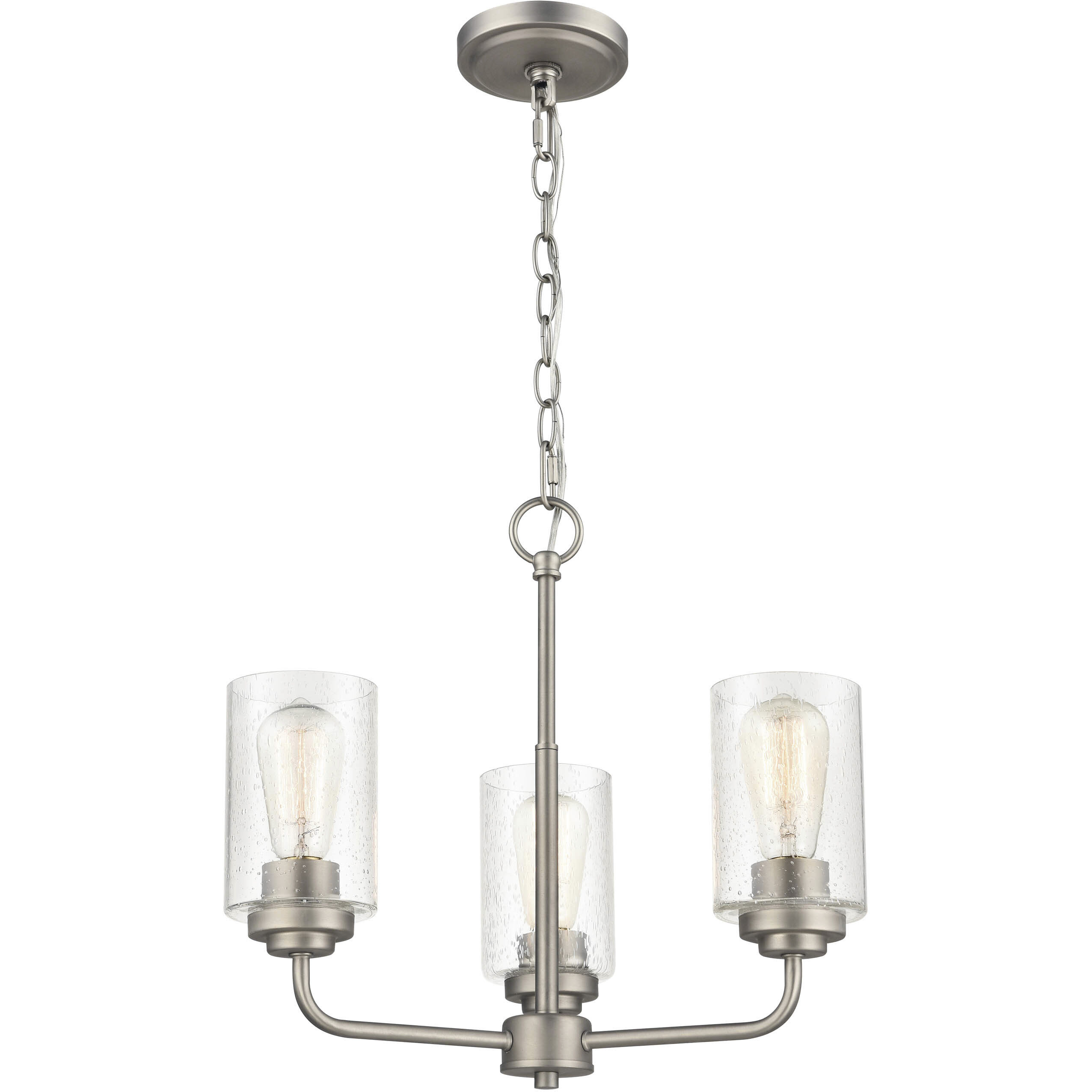 Moven 3 Light 18 inch Satin Nickel Chandelier Ceiling Light