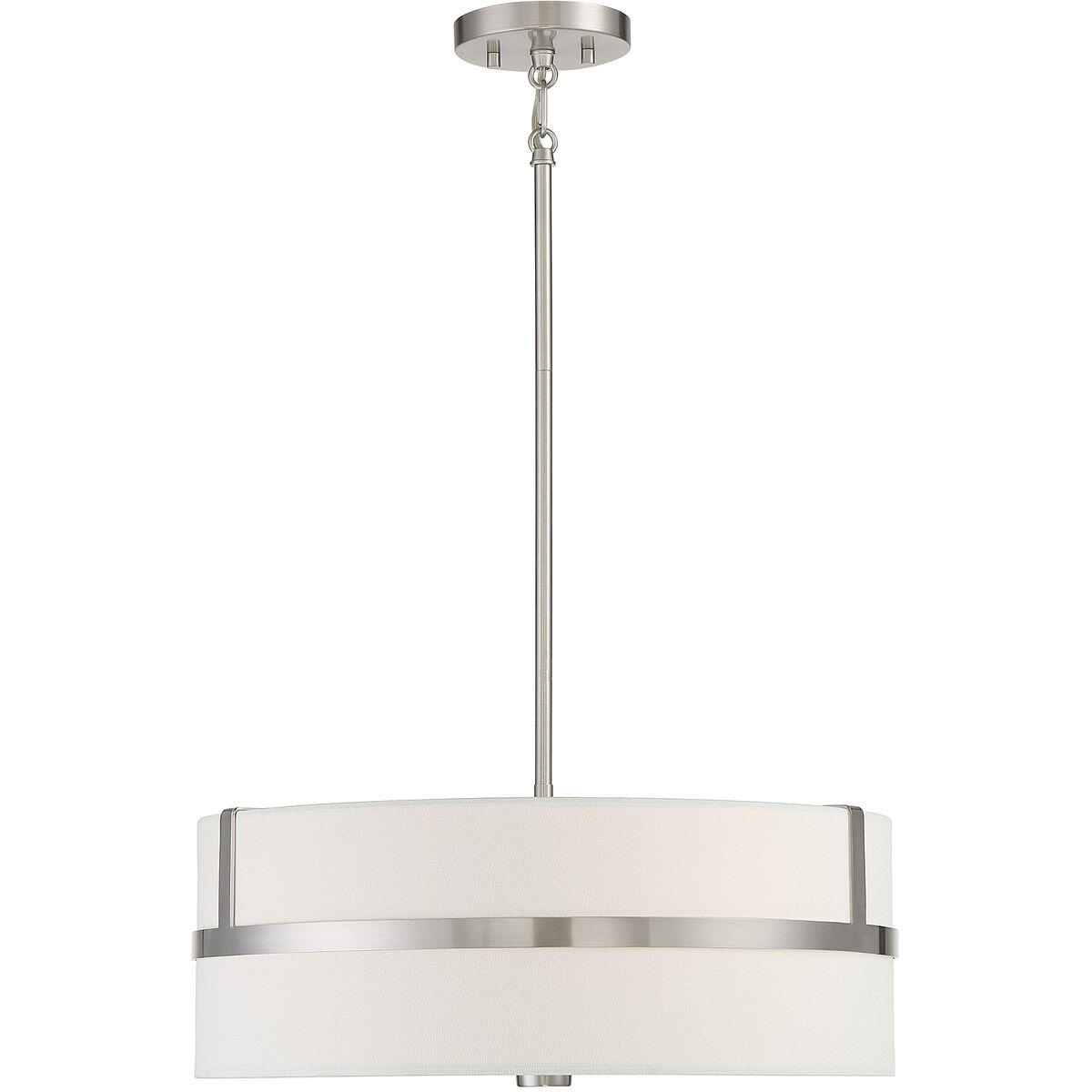 Contemporary 4 Light 20 inch Brushed Nickel Pendant Ceiling Light