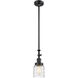 Franklin Restoration Bell 1 Light 5 inch Matte Black Mini Pendant Ceiling Light in Incandescent, Deco Swirl