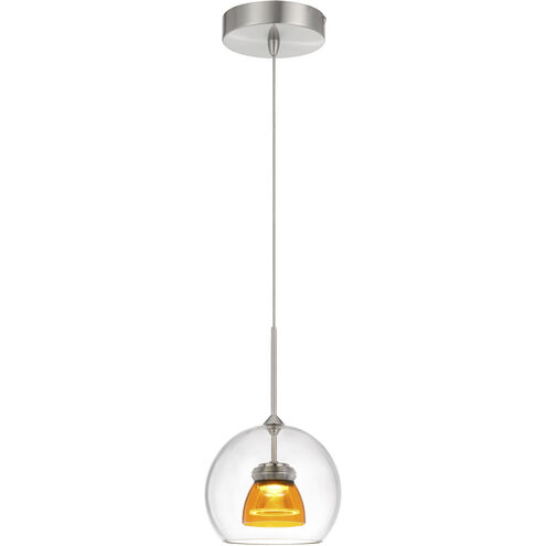 Double Glass LED 6 inch Clear Yellow Mini Pendant Ceiling Light
