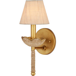 Vichy 1 Light 5 inch Natural/Contemporary Gold Leaf Wall Sconce Wall Light, Suzanne Duin Collection