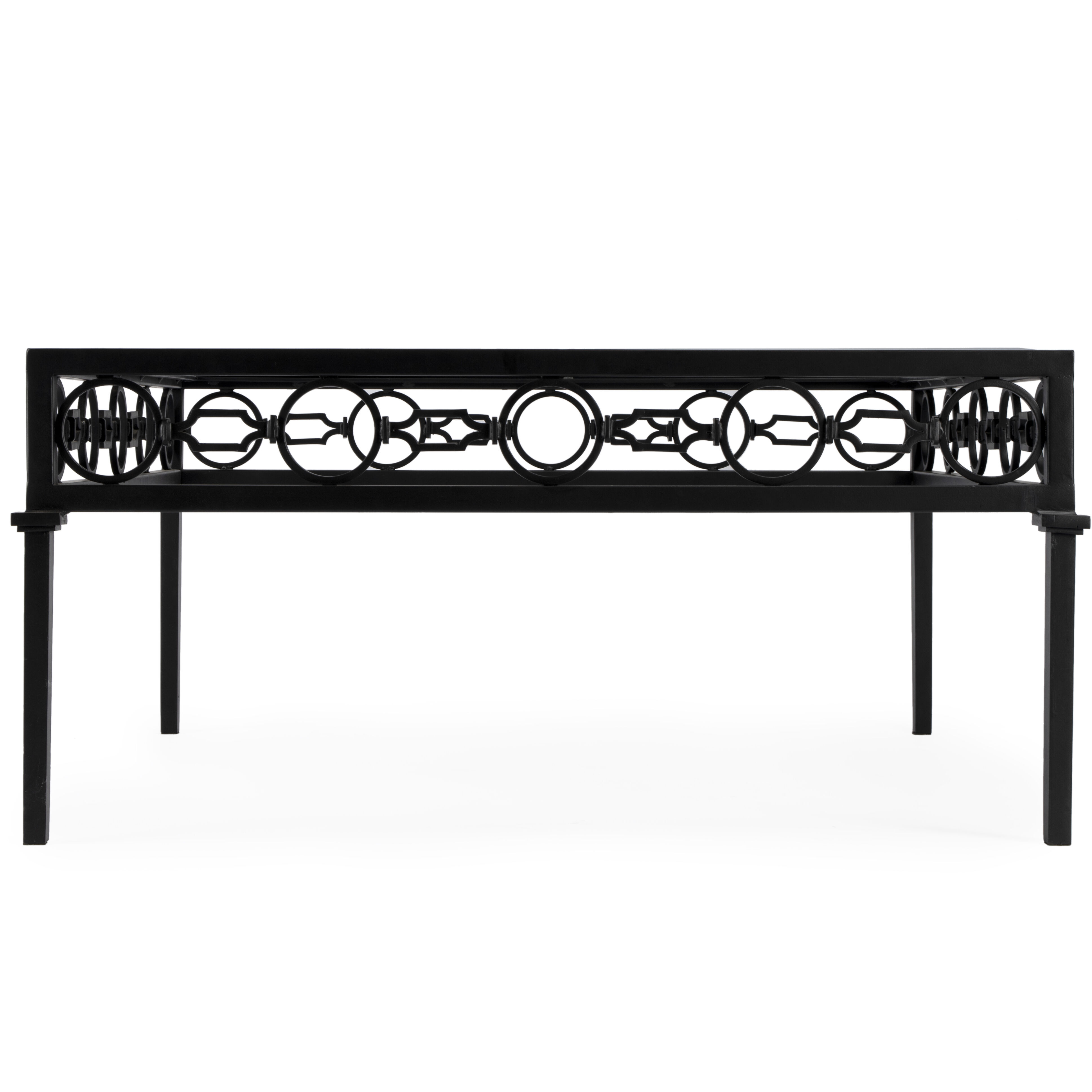 Southport Iron Outdoor Coffee Table in Black