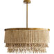Baja 3 Light 30 inch Antique Brass Chandelier Ceiling Light in Natural Coco Beads