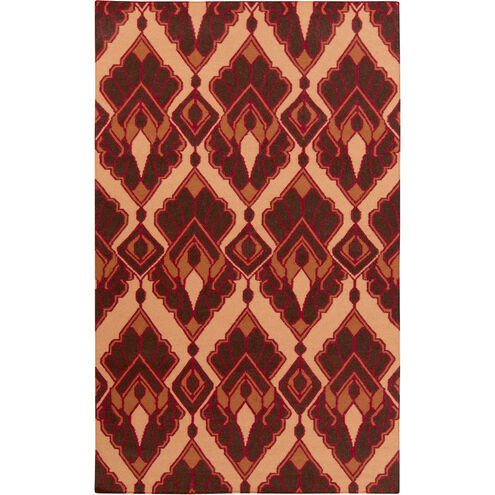 Voyages 132 X 96 inch Dark Red, Burnt Orange, Dark Brown, Bright Orange Rug
