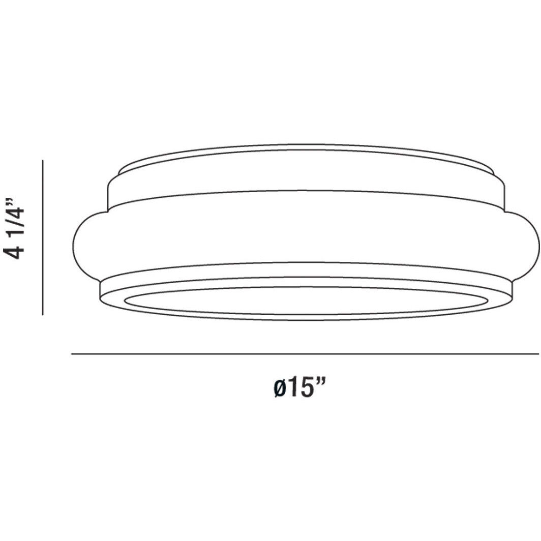 Muir LED 15 inch Satin Nickel Flush Mount Ceiling Light, Large