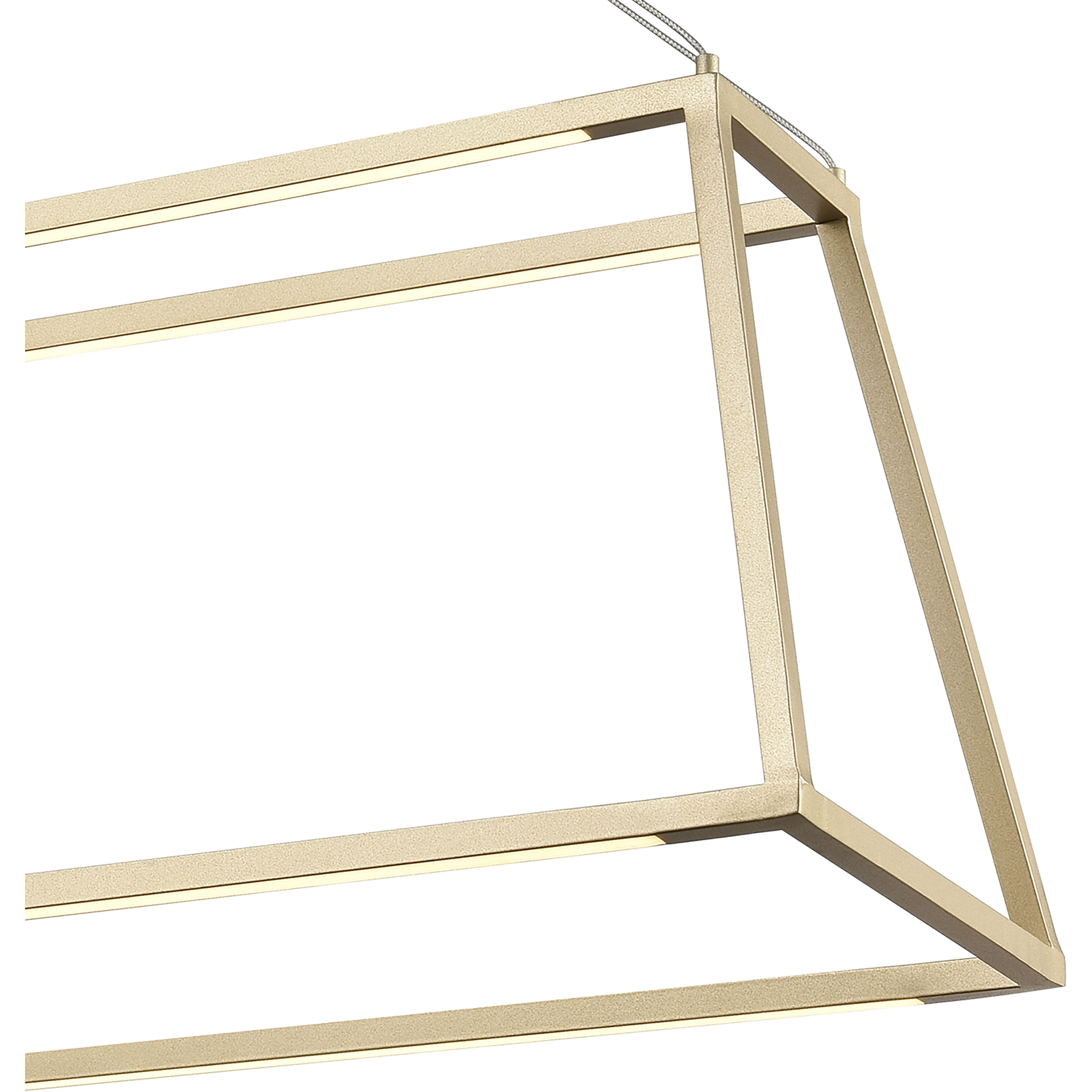 Minimalist LED 36 inch Soft Gold Linear Chandelier Ceiling Light