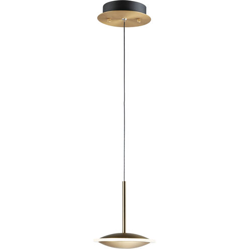 Saucer LED 7 inch Black and Gold Mini Pendant Ceiling Light