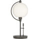 Pluto 19.3 inch 100 watt Dark Smoke Table Lamp Portable Light in Opal