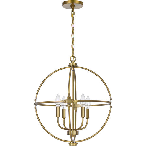 Sheffield 4 Light 18 inch Antique Brass Chandelier Ceiling Light