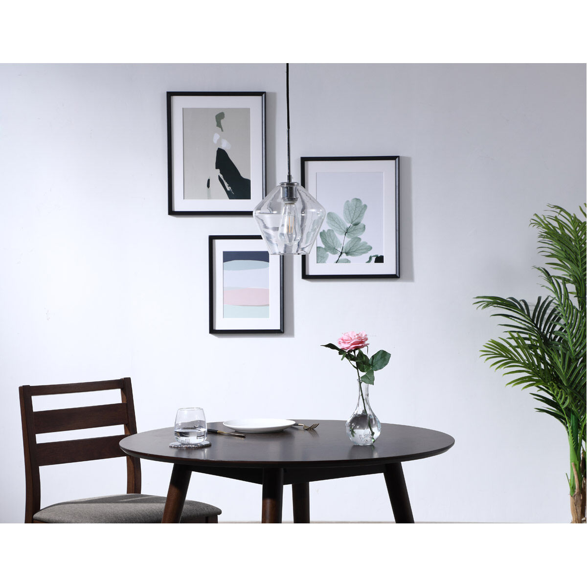 Gene 1 Light 8 inch Chrome Pendant Ceiling Light