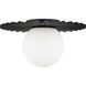 Alora Mood Plume 1 Light 11.88 inch Matte Black/Opal Matte Glass Flush Mount Ceiling Light