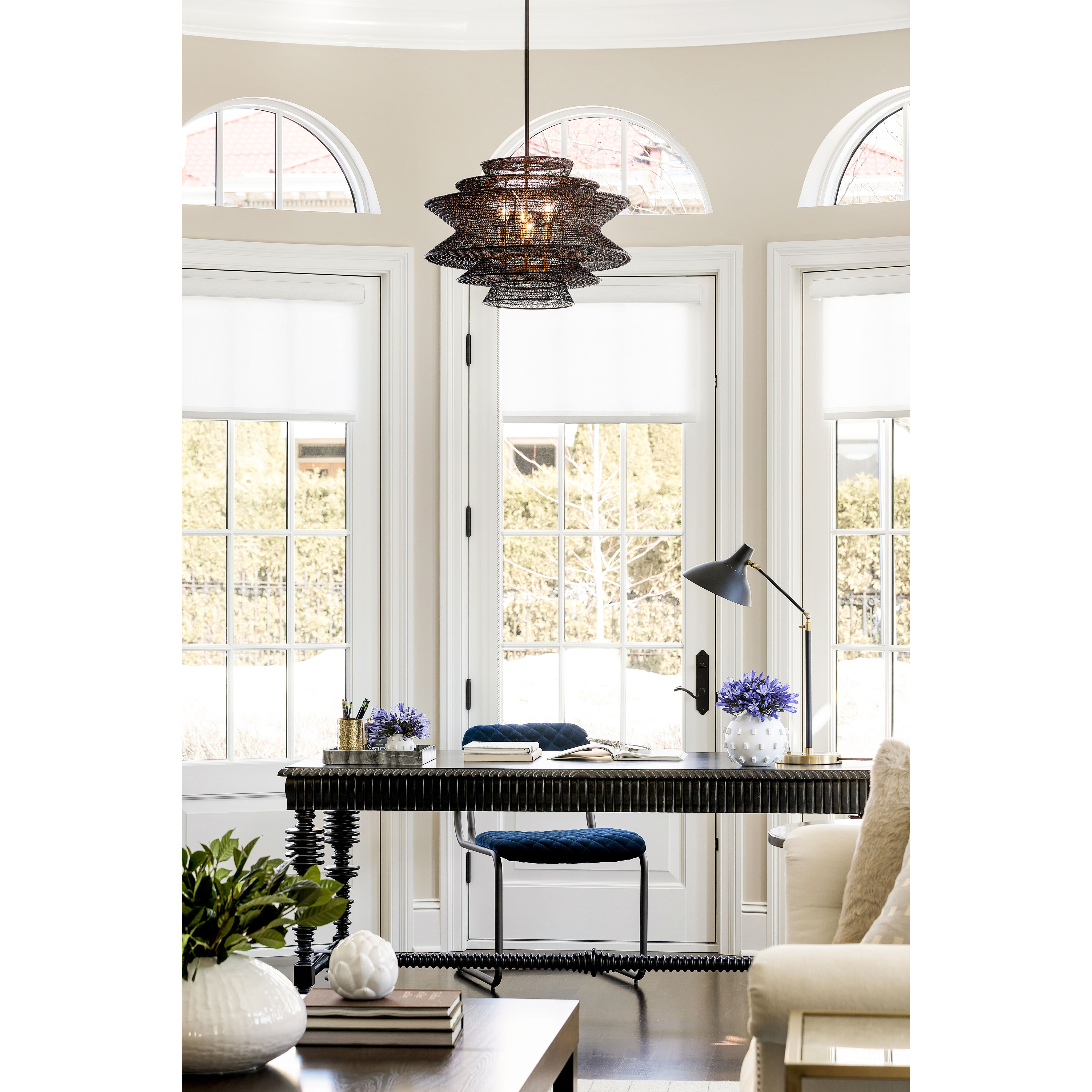 Kokoro 6 Light 23 inch Soft Black Chandelier Ceiling Light