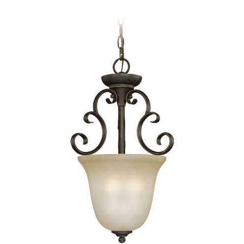 Barrett Place 3 Light 13 inch Mocha Bronze Foyer Light Ceiling Light in Light Umber Etched