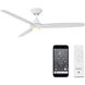 Blitzen 54 inch Matte White Downrod Ceiling Fans, Smart Fan