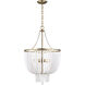 AERIN Jackie 4 Light 16 inch Satin Brass Chandelier Ceiling Light
