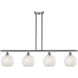 Ballston White Mouchette 4 Light 48 inch Brushed Satin Nickel Stem Hung Island Light Ceiling Light