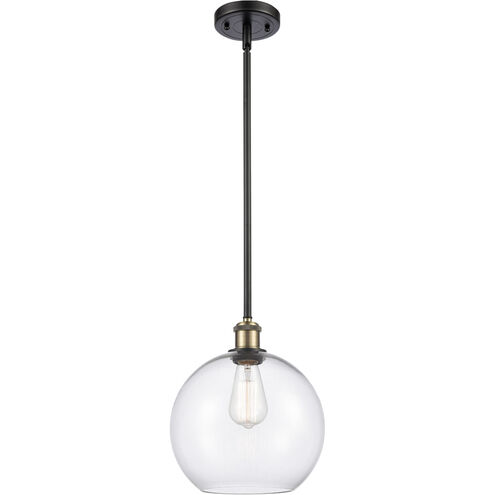 Ballston Large Athens LED 10 inch Black Antique Brass Pendant Ceiling Light in Clear Glass, Ballston