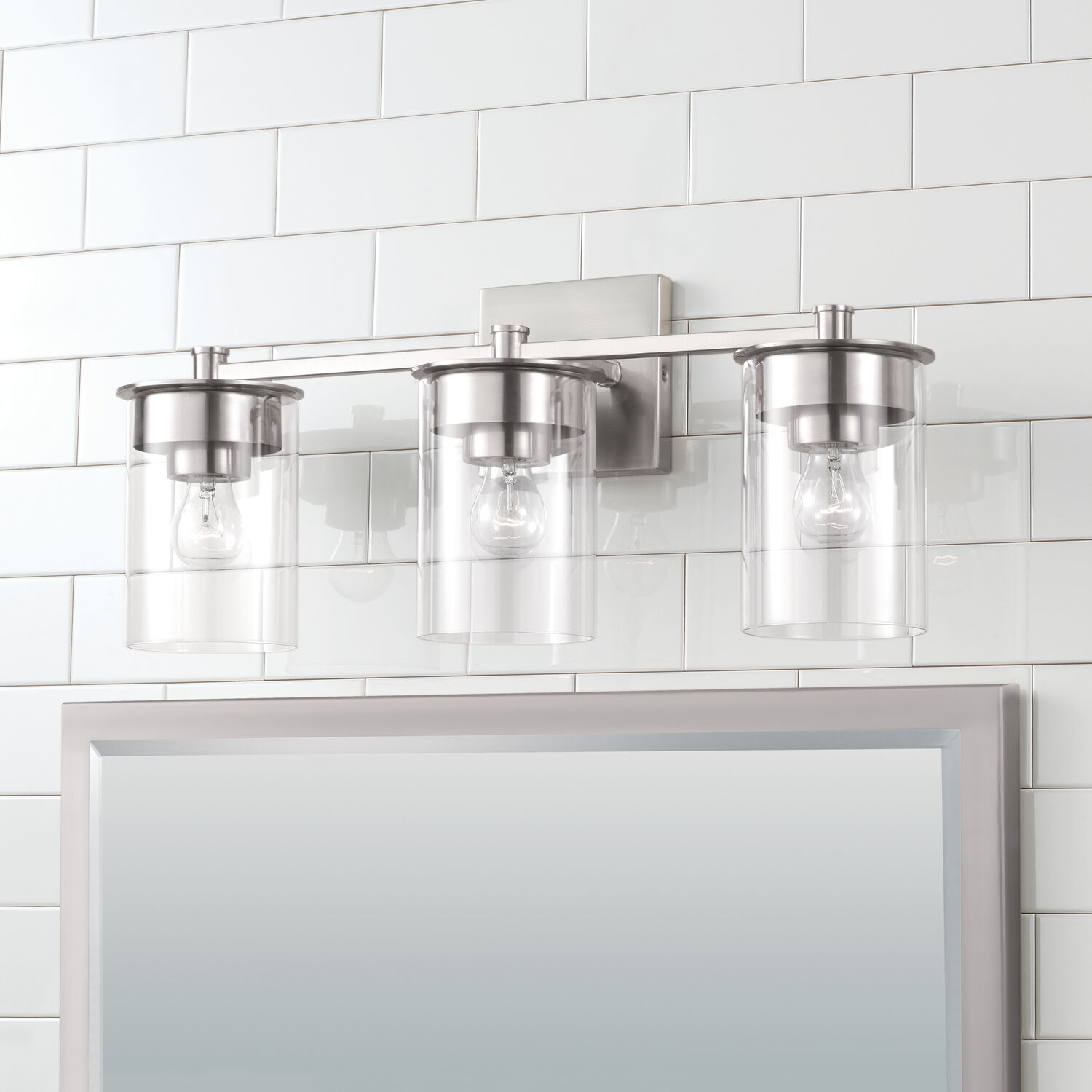 Mason 3 Light 21 inch Brushed Nickel Vanity Light Wall Light